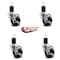 Service Caster 3'' Phenolic Swivel 1-3/4'' Expanding Stem Caster Set with Brake, 4PK SCC-EX20S314-PHR-TLB-134-4 - alternate 4